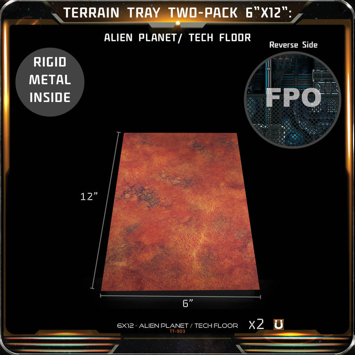 Terrain Tray Two-pack 6"x12": Starfield / Tech floor